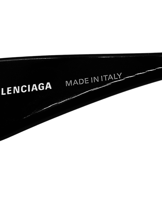 BALENCIAGA BLACK / SILVER CRYSTAL EMBELLISHED BB LOGO RECTANGULAR SHAPE ACETATE main image 8
